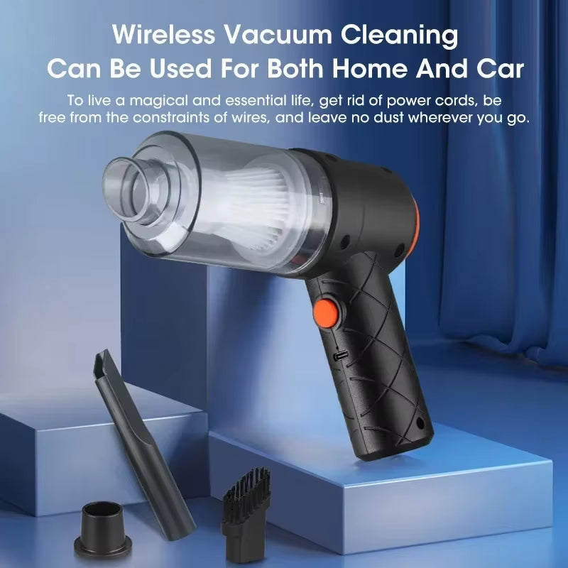 Handheld Car Vacuum Cleaner, 6000Pa Portable Mini High-Power Vacuum Cleaner, Suction and Blowing Dual-Purpose Pet Hair Cleaner