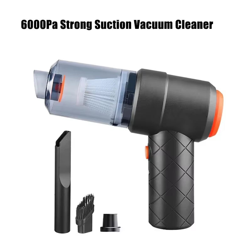 Handheld Car Vacuum Cleaner, 6000Pa Portable Mini High-Power Vacuum Cleaner, Suction and Blowing Dual-Purpose Pet Hair Cleaner