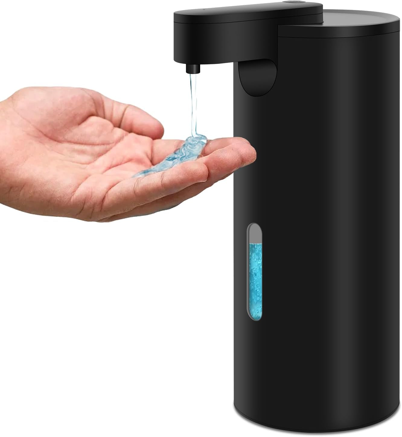 Dispensador Jabon Baño Automático De Acero Inoxidable Con 3 Niveles Ajustables Dispensador Jabón Eléctrico Infrarrojo 340Ml Sensor Dispensador Jabon IPX4 Waterproof Para Cocina Y Baño (Negro)